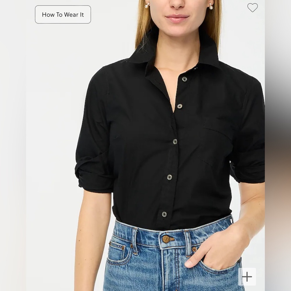 J. Crew Factory Button-up cotton poplin shirt in signature fit•sze xs•AL501•NWT